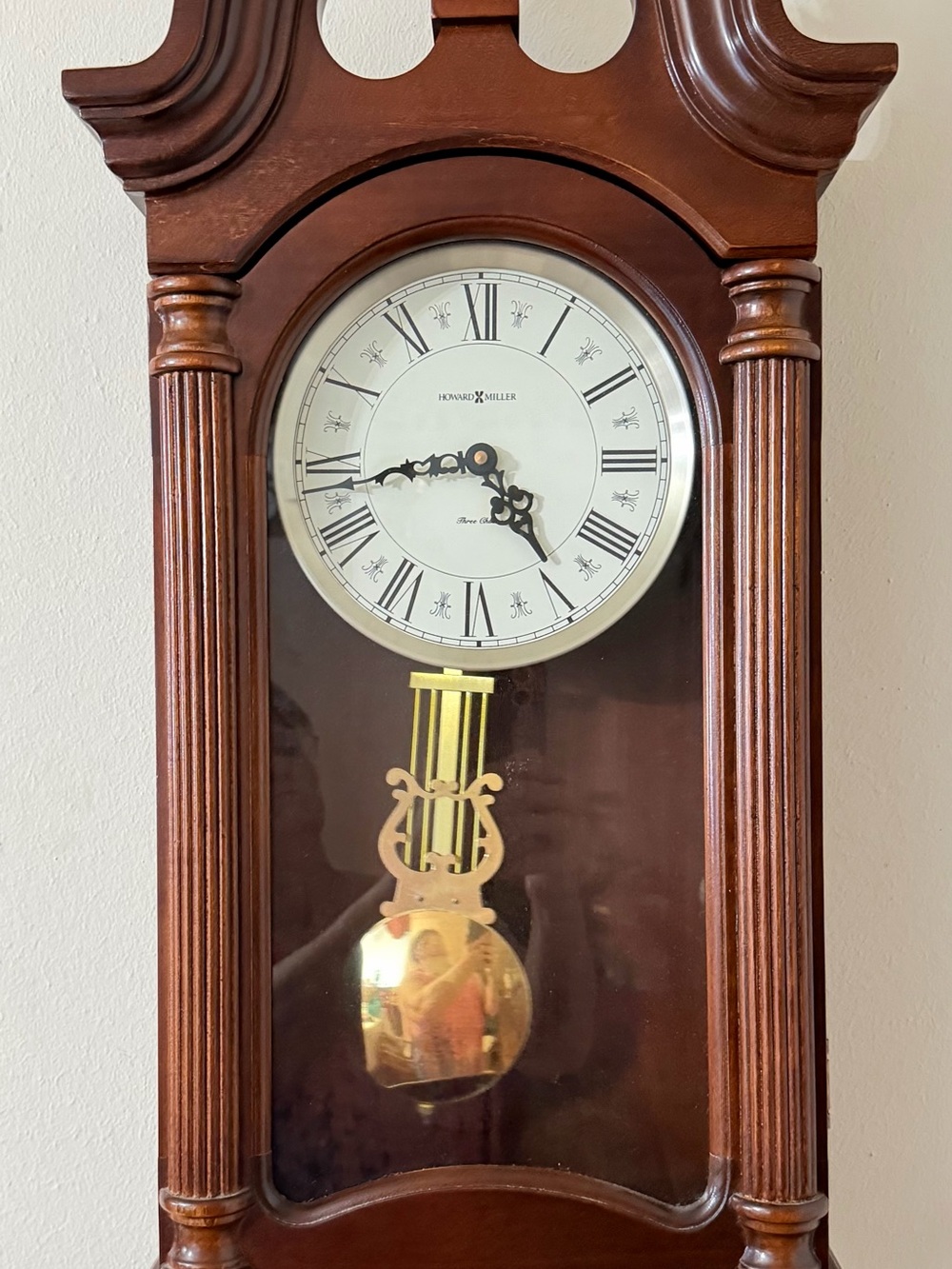 Howard Miller three charms, Brown Wall Clock with Gold Pendulum